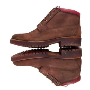 Timberland Hiking Boots Women's 11 Brown Red Leather Lug Sole Outdoor *READ